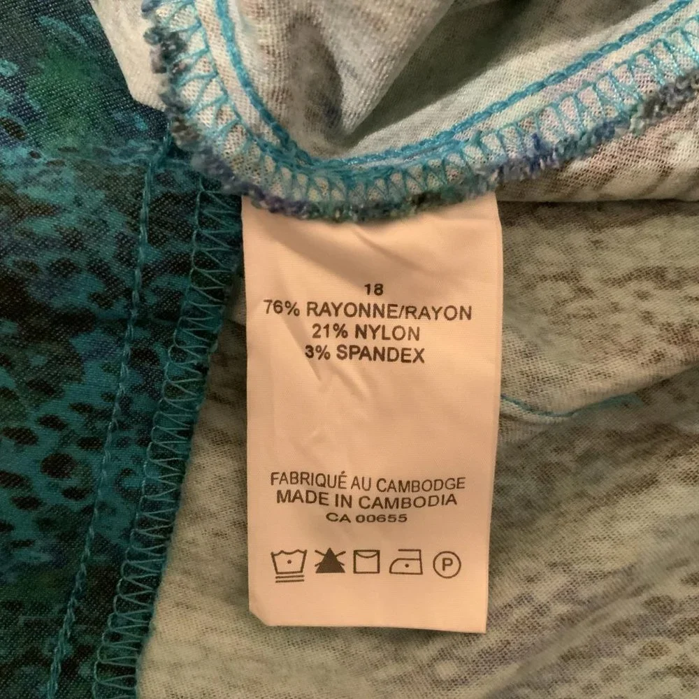 Penningtons Savvy Fit Pencil Knee Skirt Snake Skin Pullover Women 18 Blue - Picture 5 of 5